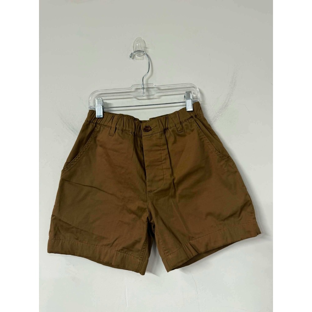 Woof Mens XS Brown Shorts Chino Elastic Waist Mesh Lined Cotton Blend Casual